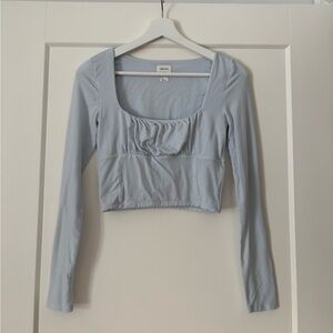 Aritzia- Wilfred Light Blue Long Sleeve Crop Top
